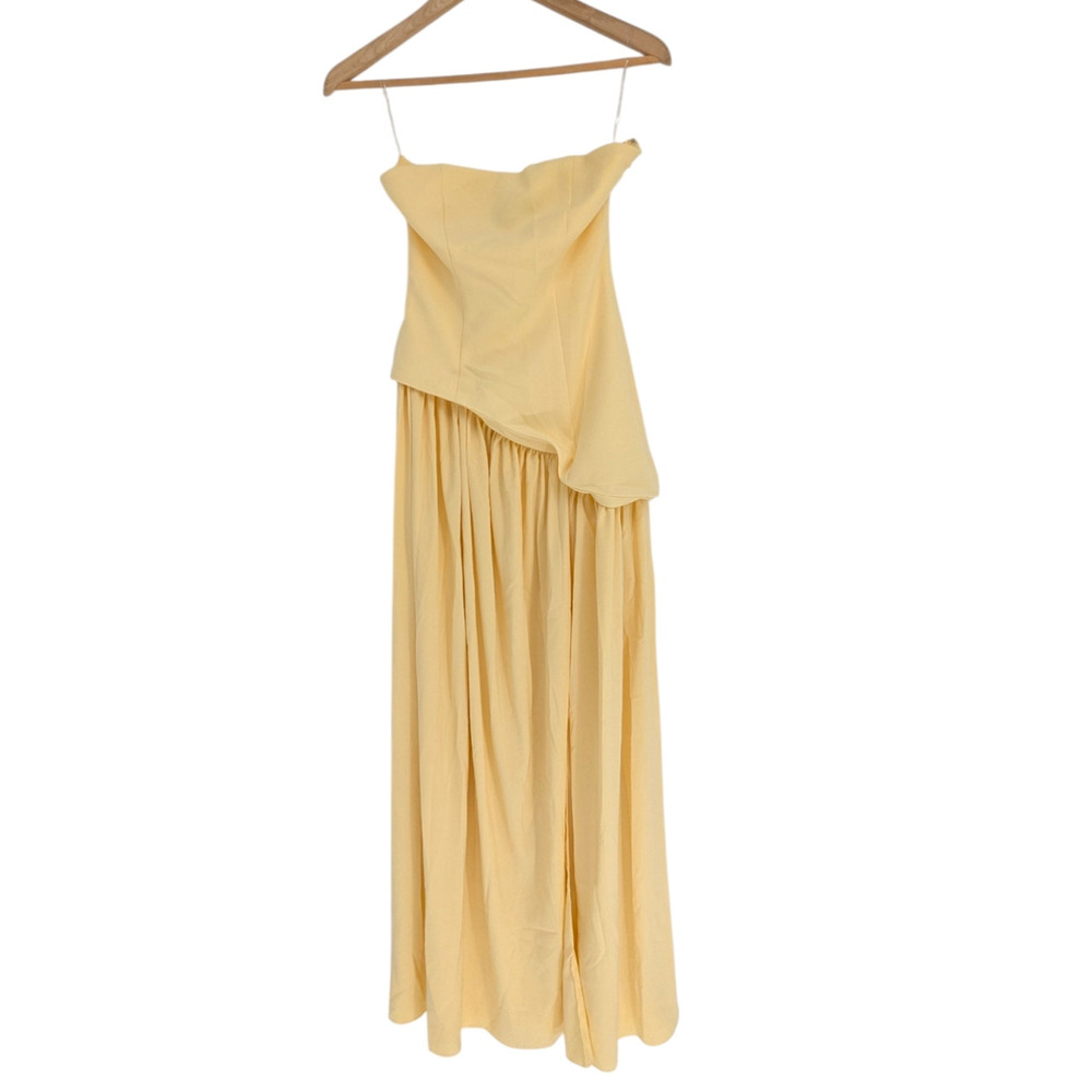 Maliyah Maxi Dress Strapless XS Lemon Yellow Gown - Picture 2 of 3